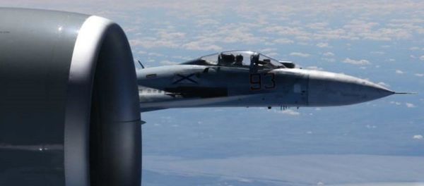 A U.S. RC-135U flying in international airspace over the Baltic Sea was intercepted by a Russian SU-27 Flanker June 19, 2017 A U.S. RC-135U flying in international airspace over the Baltic Sea was intercepted by a Russian SU-27 Flanker June 19, 2017 - Sputnik International