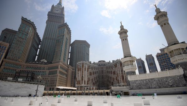 View of Abraj Al bait complex from the roof of the Masjid al-Haram mosque, Mecca View of Abraj Al bait complex from the roof of the Masjid al-Haram mosque, Mecca - Sputnik International