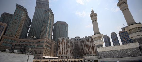 View of Abraj Al bait complex from the roof of the Masjid al-Haram mosque, Mecca - Sputnik International