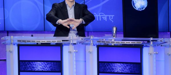 Jeopardy! contestant Ken Jennings, who won a record 74 consecutive games, cracks his knuckles before starting a practice match against another Jeopardy! champion and an IBM computer called Watson in Yorktown Heights, N.Y., Thursday, Jan. 13, 2011. It's the size of 10 refrigerators, and it swallows encyclopedias whole, but an IBM computer was lacking one thing it needed to battle the greatest champions from the Jeopardy! quiz TV show - it couldn't hit a buzzer. Jeopardy! contestant Ken Jennings, who won a record 74 consecutive games, cracks his knuckles before starting a practice match against another Jeopardy! champion and an IBM computer called Watson in Yorktown Heights, N.Y., Thursday, Jan. 13, 2011. It's the size of 10 refrigerators, and it swallows encyclopedias whole, but an IBM computer was lacking one thing it needed to battle the greatest champions from the Jeopardy! quiz TV show - it couldn't hit a buzzer. - Sputnik International