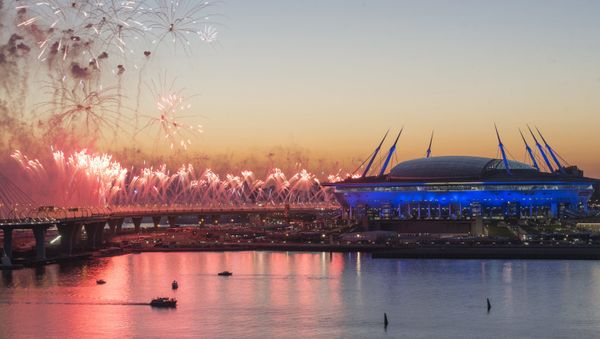 A fireworks display near the St. Petersburg stadium after the 2017 FIFA Confederations Cup final match between Chile and Germany - Sputnik International