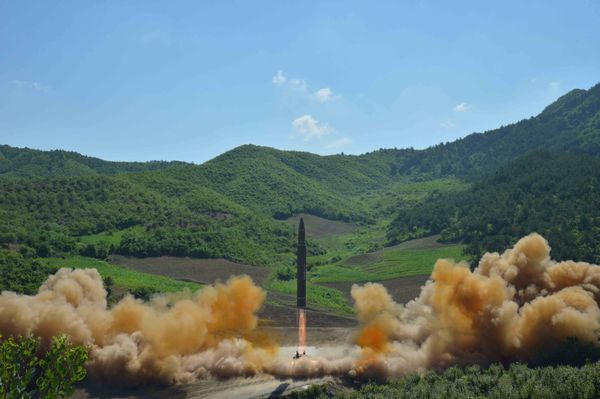 The intercontinental ballistic missile Hwasong-14 is seen during its test launch in this undated photo released by North Korea's Korean Central News Agency (KCNA) in Pyongyang, July, 4 2017. The intercontinental ballistic missile Hwasong-14 is seen during its test launch in this undated photo released by North Korea's Korean Central News Agency (KCNA) in Pyongyang, July, 4 2017. - Sputnik International