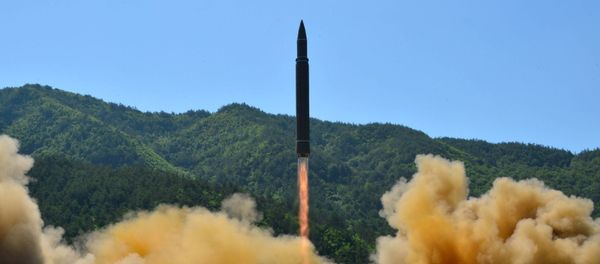 The intercontinental ballistic missile Hwasong-14 is seen during its test in this undated photo released by North Korea's Korean Central News Agency (KCNA) in Pyongyang, July 5 2017 The intercontinental ballistic missile Hwasong-14 is seen during its test in this undated photo released by North Korea's Korean Central News Agency (KCNA) in Pyongyang, July 5 2017 - Sputnik International