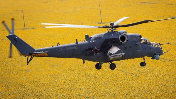 Mi 35M helicopters on training flights in Krasnodar Territory - Sputnik International