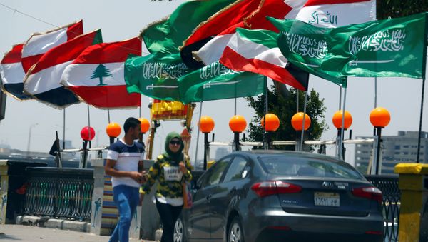 Flags of Arab states are seen along the Nile river ahead of a meeting of the foreign ministers of Egypt, Saudi Arabia, UAE, and Bahrain, in Cairo, Egypt July 5, 2017 Flags of Arab states are seen along the Nile river ahead of a meeting of the foreign ministers of Egypt, Saudi Arabia, UAE, and Bahrain, in Cairo, Egypt July 5, 2017 - Sputnik International