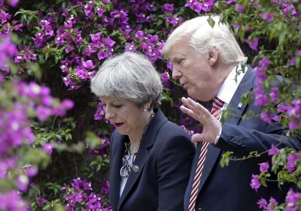 US President Donald Trump, right, talks with British Prime Minister Theresa May in Taormina, Italy, Friday, May 26, 2017. US President Donald Trump, right, talks with British Prime Minister Theresa May in Taormina, Italy, Friday, May 26, 2017. - Sputnik International