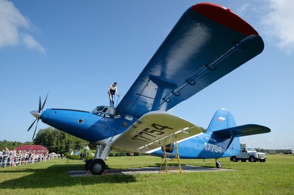 The AN-2-110 aircraft with Honeywell turboprop TPE-331-12 engines at the Mochishche airfield after modernization at the Chaplygin Siberian Aeronautical Research Institute The AN-2-110 aircraft with Honeywell turboprop TPE-331-12 engines at the Mochishche airfield after modernization at the Chaplygin Siberian Aeronautical Research Institute - Sputnik International