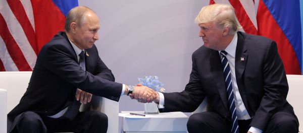 U.S. President Donald Trump shakes hands with Russia's President Vladimir Putin during their bilateral meeting at the G20 summit in Hamburg, Germany July 7, 2017 - Sputnik International