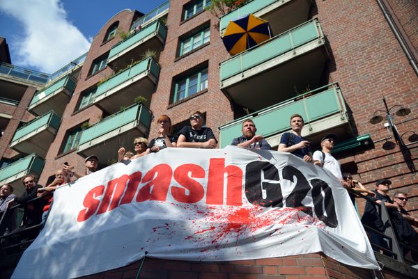 Participants in the protest rally ahead of the G20 Summit In Hamburg Participants in the protest rally ahead of the G20 Summit In Hamburg - Sputnik International