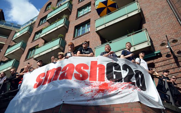 Participants in the protest rally ahead of the G20 Summit In Hamburg Participants in the protest rally ahead of the G20 Summit In Hamburg - Sputnik International