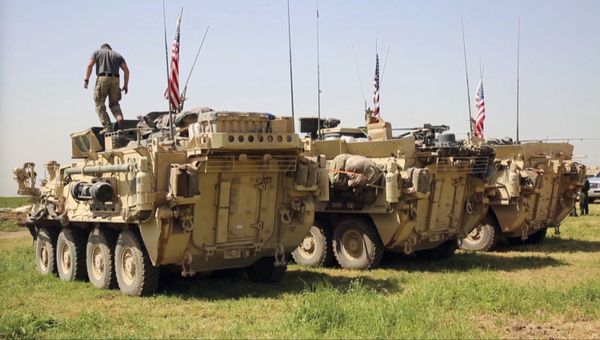 This Saturday, April. 29, 2017 still taken from video, shows an American soldier standing on an armored vehicle in the northern village of Darbasiyah, Syria. U.S This Saturday, April. 29, 2017 still taken from video, shows an American soldier standing on an armored vehicle in the northern village of Darbasiyah, Syria. U.S - Sputnik International