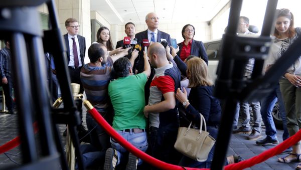 United Nations deputy special envoy for Syria, Ramzy Ezzeldin Ramzy, talks to reporters in Damascus (File) - Sputnik International