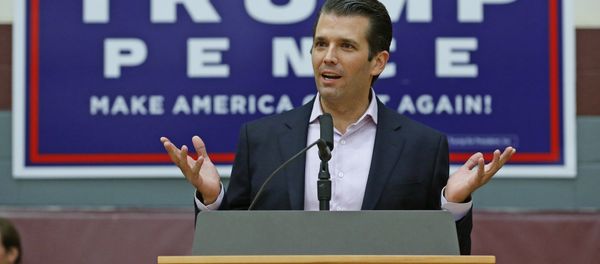 Donald Trump Jr. speaks at a campaign rally for his father, Republican presidential candidate Donald Trump, at Arizona State University Thursday, Oct. 27, 2016, in Tempe, Ariz. Donald Trump Jr. speaks at a campaign rally for his father, Republican presidential candidate Donald Trump, at Arizona State University Thursday, Oct. 27, 2016, in Tempe, Ariz. - Sputnik International