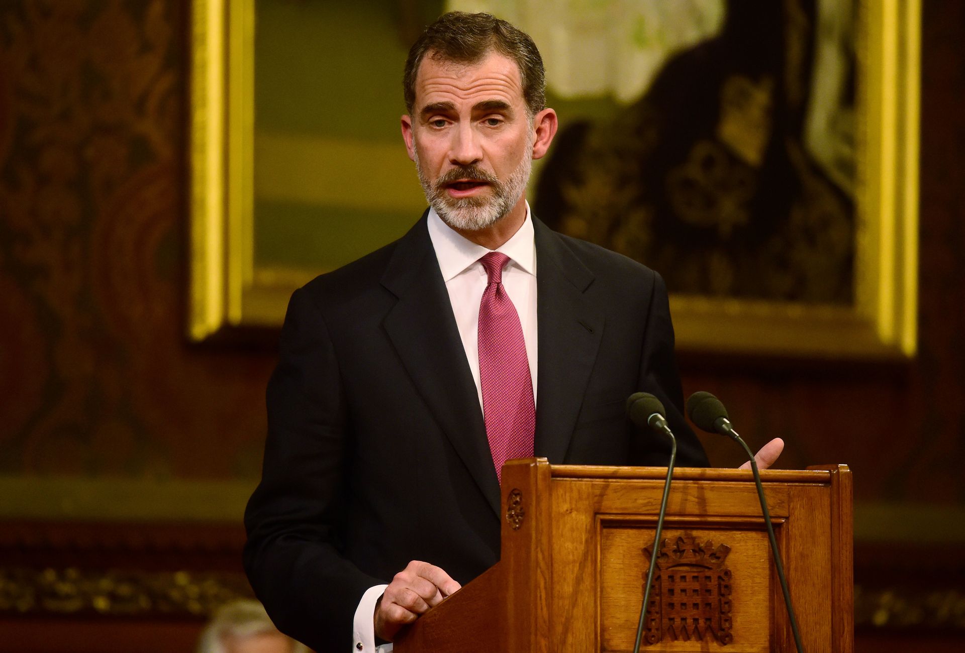 Spain's King Felipe delivers a speech at the Palace of Westminster in London, Britain July 12, 2017. Spain's King Felipe delivers a speech at the Palace of Westminster in London, Britain July 12, 2017. - Sputnik International, 1920, 20.02.2022