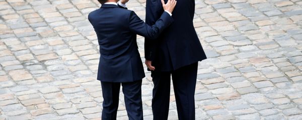 French President Emmanuel Macron and U.S. President Donald Trump attend a welcoming ceremony at the Invalides in Paris, France, July 13, 2017. French President Emmanuel Macron and U.S. President Donald Trump attend a welcoming ceremony at the Invalides in Paris, France, July 13, 2017. - Sputnik International