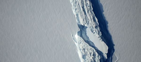 An aerial view of the rift in the Larsen C seen in an image from the Digital Mapping System over the Antarctica Peninsula, Antarctica, on November 10, 2016 An aerial view of the rift in the Larsen C seen in an image from the Digital Mapping System over the Antarctica Peninsula, Antarctica, on November 10, 2016 - Sputnik International