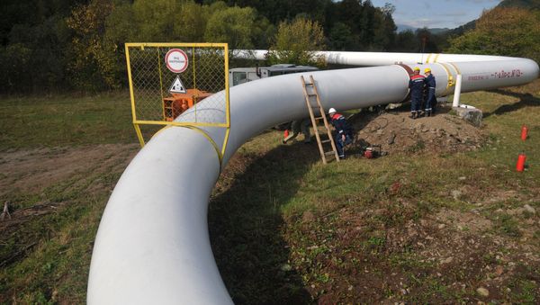 Workers at a Ukrainian gas station Volovets in western Ukraine, Oct.7, 2015 Workers at a Ukrainian gas station Volovets in western Ukraine, Oct.7, 2015 - Sputnik International