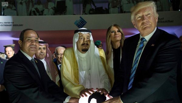 In this May 21, 2017 file photo, released by the Saudi Press Agency, from left to right, Egyptian President Abdel Fattah al-Sissi, Saudi King Salman, U.S. First Lady Melania Trump and President Donald Trump, visit a new Global Center for Combating Extremist Ideology, in Riyadh, Saudi Arabia In this May 21, 2017 file photo, released by the Saudi Press Agency, from left to right, Egyptian President Abdel Fattah al-Sissi, Saudi King Salman, U.S. First Lady Melania Trump and President Donald Trump, visit a new Global Center for Combating Extremist Ideology, in Riyadh, Saudi Arabia - Sputnik International