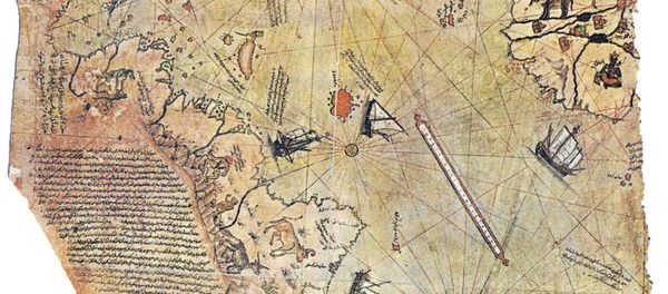 Map of the world by Ottoman admiral Piri Reis, drawn in 1513. Only half of the original map survives and is held at the Topkapi Museum in Istanbul. - Sputnik International