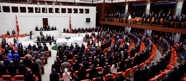 Turkish Parliament convenes to commemorate the attempted coup on its first anniversary at the Turkish parliament in Ankara, Turkey July 15, 2017 - Sputnik International