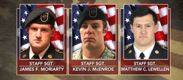 Staff Sgt. Kevin J. McEnroe, Staff Sgt. Matthew C. Lewellen and Staff Sgt. James F. Moriarty. Three US Green Berets killed by a Jordanian soldiers. - Sputnik International
