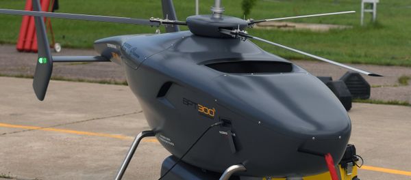 The VRT-300, the first Russian-made unmanned helicopter, on display at the International Aviation and Space Salon MAKS-2017 in Zhukovsky near Moscow. - Sputnik International