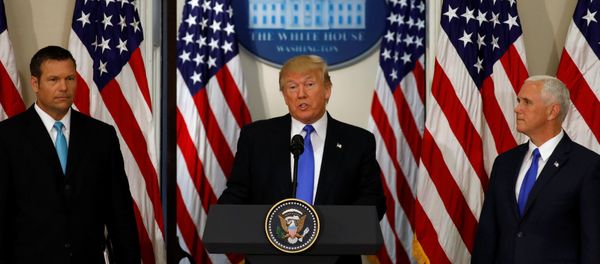 U.S. President Donald Trump speaks at the first meeting of the Presidential Advisory Commission on Election Integrity co-chaired by Kansas Secretary of State Kris Kobach (L) and Vice President Mike Pence (R) at the White House in Washington, U.S., July 19, 2017. U.S. President Donald Trump speaks at the first meeting of the Presidential Advisory Commission on Election Integrity co-chaired by Kansas Secretary of State Kris Kobach (L) and Vice President Mike Pence (R) at the White House in Washington, U.S., July 19, 2017. - Sputnik International