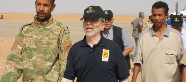 Mustafa Sanalla, chairman of Libya's National Oil Corporation, arrives at Sharara oil field near Ubari, Libya, July 6, 2017 - Sputnik International