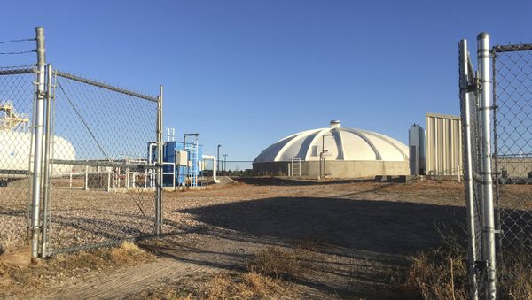 Wastewater tainted with chemicals is stored in this tank from firefighting exercises on Peterson Air Force Base near Colorado Springs, Colorado, November 2016. - Sputnik International