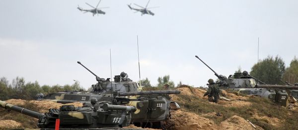 Mi-24 helicopters involved in the joint strategic exercises West-2013 by the Russian and Belarusian armed forces on the Gozhsky range, Grodno Region. (File) - Sputnik International