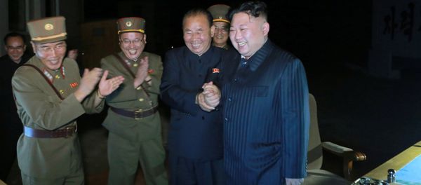 North Korean leader Kim Jong Un guides the second test-fire of intercontinental ballistic missile (ICBM) Hwasong-14 in this undated picture provided by KCNA in Pyongyang on July 29, 2017. North Korean leader Kim Jong Un guides the second test-fire of intercontinental ballistic missile (ICBM) Hwasong-14 in this undated picture provided by KCNA in Pyongyang on July 29, 2017. - Sputnik International
