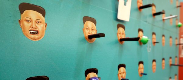 Donated flash drives are shown with images of North Korean leader Kim Jong-un on Human Rights Foundation's Flash Drives for Freedom wall during the Def Con hacker convention in Las Vegas, Nevada, U.S. on July 29, 2017 Donated flash drives are shown with images of North Korean leader Kim Jong-un on Human Rights Foundation's Flash Drives for Freedom wall during the Def Con hacker convention in Las Vegas, Nevada, U.S. on July 29, 2017 - Sputnik International