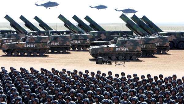 Soldiers of China's People's Liberation Army (PLA) take part in a military parade to commemorate the 90th anniversary of the foundation of the army at the Zhurihe military training base in Inner Mongolia Autonomous Region, China, July 30, 2017 - Sputnik International