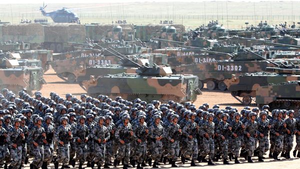 Soldiers of China's People's Liberation Army (PLA) take part in a military parade to commemorate the 90th anniversary of the foundation of the army at the Zhurihe military training base in Inner Mongolia Autonomous Region, China, July 30, 2017 - Sputnik International