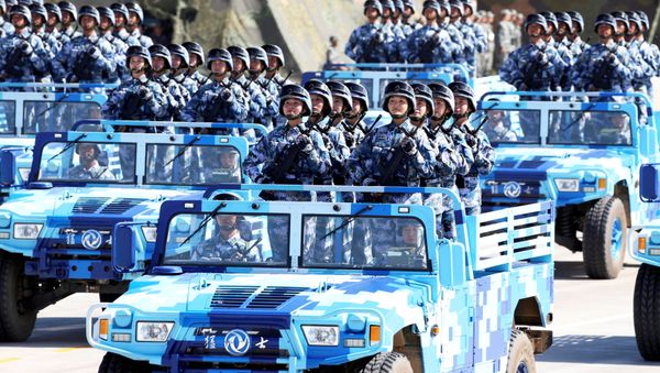 Soldiers of China's People's Liberation Army (PLA) take part in a military parade to commemorate the 90th anniversary of the foundation of the army at the Zhurihe military training base in Inner Mongolia Autonomous Region, China, July 30, 2017 - Sputnik International