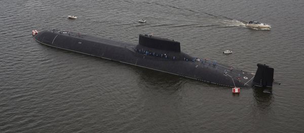 An aerial view shows the Russian nuclear submarine Dmitry Donskoy moored on the eve of the the Navy Day parade in Kronshtadt, a seaport town in the suburb of St. Petersburg, Russia, July 28, 2017 An aerial view shows the Russian nuclear submarine Dmitry Donskoy moored on the eve of the the Navy Day parade in Kronshtadt, a seaport town in the suburb of St. Petersburg, Russia, July 28, 2017 - Sputnik International