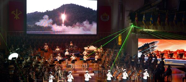 The Central Committee and the Central Military Commission of the Workers' Party of Korea hold a banquet at the Mokran House in celebration of the second successful test-fire of intercontinental ballistic missiles (ICBM) Hwasong-14, in this undated picture provided by KCNA in Pyongyang on July 30, 2017 The Central Committee and the Central Military Commission of the Workers' Party of Korea hold a banquet at the Mokran House in celebration of the second successful test-fire of intercontinental ballistic missiles (ICBM) Hwasong-14, in this undated picture provided by KCNA in Pyongyang on July 30, 2017 - Sputnik International