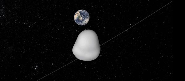 This animation depicts the safe flyby of asteroid 2012 TC4 as it passes under Earth on October 12, 2017. This animation depicts the safe flyby of asteroid 2012 TC4 as it passes under Earth on October 12, 2017. - Sputnik International