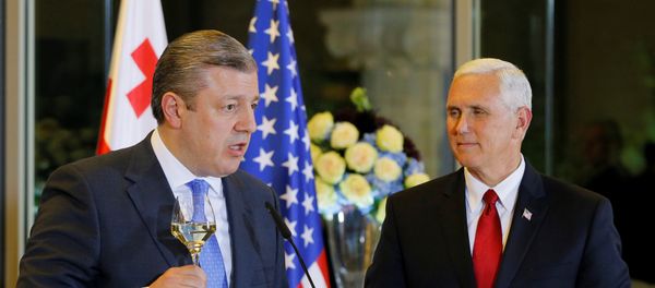 Georgian Prime Minister Georgy Kvirikashvili and U.S. Vice President Mike Pence attend an official dinner in Tbilisi, Georgia July 31, 2017 Georgian Prime Minister Georgy Kvirikashvili and U.S. Vice President Mike Pence attend an official dinner in Tbilisi, Georgia July 31, 2017 - Sputnik International