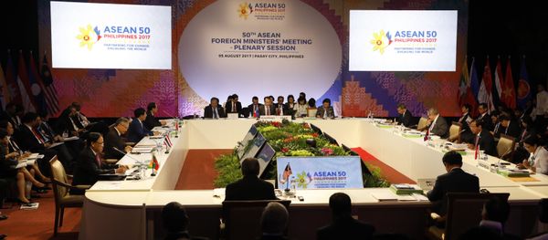 ASEAN foreign ministers take part in a meeting of the 50th Association of Southeast Asian Nations (ASEAN) Foreign Ministers Meeting (AMM) at the Philippine International Convention Center in Manila ASEAN foreign ministers take part in a meeting of the 50th Association of Southeast Asian Nations (ASEAN) Foreign Ministers Meeting (AMM) at the Philippine International Convention Center in Manila - Sputnik International