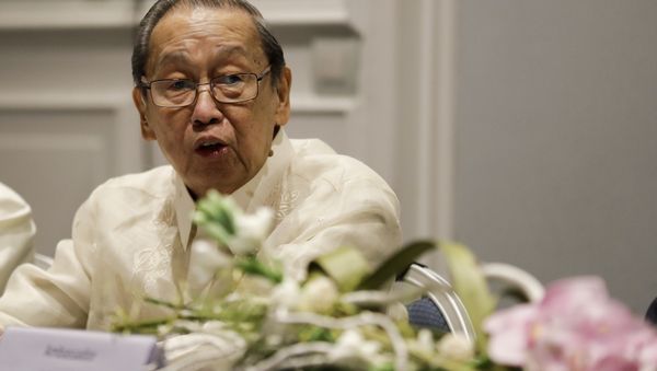 National Democratic Front of the Philippines, NDFP, leader Jose Maria Sison delivers his speech during the formal opening of the Philippines peace talks in Rome, Thursday, Jan. 19, 2017. National Democratic Front of the Philippines, NDFP, leader Jose Maria Sison delivers his speech during the formal opening of the Philippines peace talks in Rome, Thursday, Jan. 19, 2017. - Sputnik International
