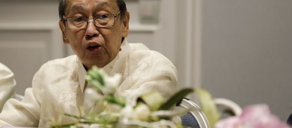 National Democratic Front of the Philippines, NDFP, leader Jose Maria Sison delivers his speech during the formal opening of the Philippines peace talks in Rome, Thursday, Jan. 19, 2017. - Sputnik International