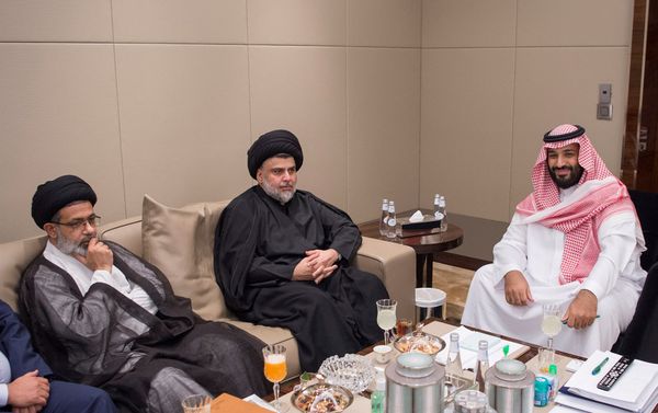 Saudi Crown Prince Mohammed bin Salman meets with Iraqi Shi'ite leader Muqtada al-Sadr in Jeddah, Saudi Arabia July 30, 2017 - Sputnik International