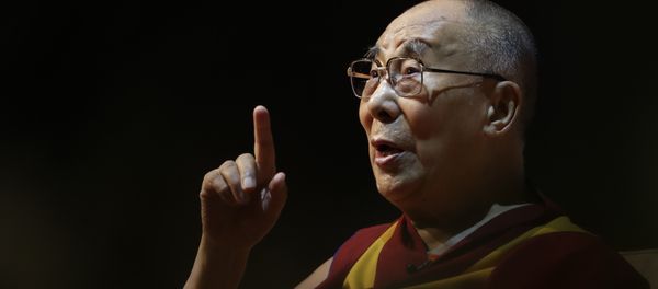 Tibetan spiritual leader the Dalai Lama speaks on the art of happiness at a public event in New Delhi, India, Thursday, Aug. 10, 2017 Tibetan spiritual leader the Dalai Lama speaks on the art of happiness at a public event in New Delhi, India, Thursday, Aug. 10, 2017 - Sputnik International