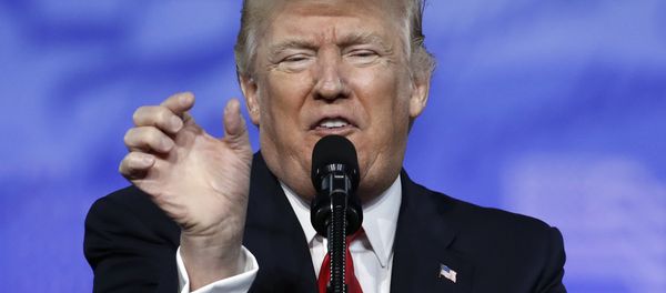 President Donald Trump gestures as he speaks at the Conservative Political Action Conference (CPAC), Friday, Feb. 24, 2017, in Oxon Hill, Md. - Sputnik International
