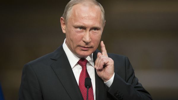 In this May 29, 2017, file photo, Russian President Vladimir Putin gestures as he speaks during a news conference with French President Emmanuel Macron at the Palace of Versailles, near Paris, France. In this May 29, 2017, file photo, Russian President Vladimir Putin gestures as he speaks during a news conference with French President Emmanuel Macron at the Palace of Versailles, near Paris, France. - Sputnik International