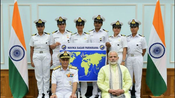 Six lady officers of the Indian Navy will set off from Goa later this month to circumnavigate the globe on the sailing vessel Tarini Six lady officers of the Indian Navy will set off from Goa later this month to circumnavigate the globe on the sailing vessel Tarini - Sputnik International