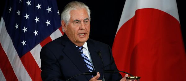 U.S. Secretary of State Rex Tillerson, with his Japanese counterparts, addresses a news conference after their U.S.-Japan Security talks at the State Department in Washington, U.S., August 17, 2017 - Sputnik International