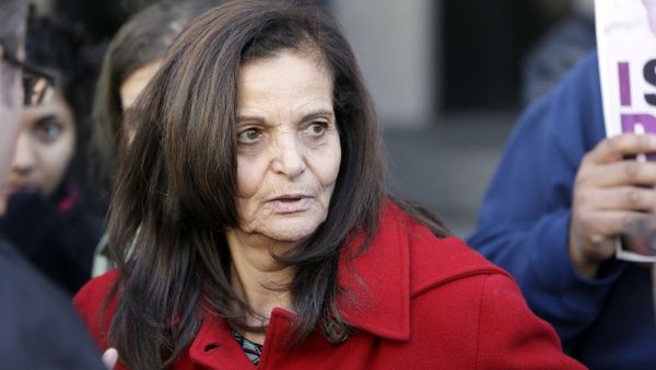 In this Nov. 10, 2014, file photo, Rasmieh Odeh, of Chicago, speaks to the media outside federal court in Detroit In this Nov. 10, 2014, file photo, Rasmieh Odeh, of Chicago, speaks to the media outside federal court in Detroit - Sputnik International
