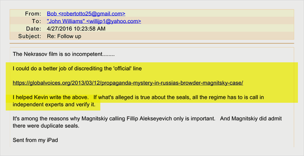 Email archive of Robert Otto, US State Department intelligence official: Robert Otto's response to John P. Williams - Sputnik International